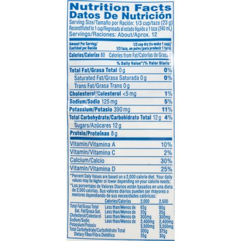 Carnation Nonfat Dry Milk Powder Nutrition Facts - Home Alqu