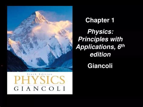 Ppt Chapter 1 Physics Principles With Applications 6 Th Edition Giancoli Powerpoint