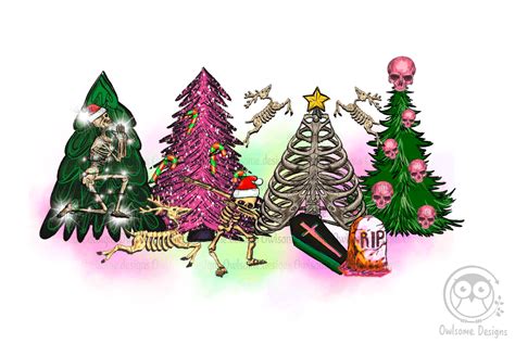 Skeleton Christmas Tree Png Graphic By Owlsomedesigns · Creative Fabrica