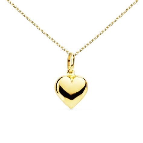 Collier Pendentif Or Carats Jaune Coeur Chaine Dor E L