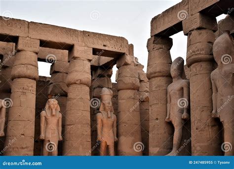 Scene From Egyptian Temples On The Nile River Editorial Image Image