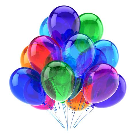 Colorful Helium Balloons Hi Res Stock Illustration Illustration Of