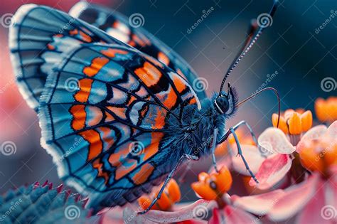 Beautiful Butterfly On Flower Petals In Colorful And Highly Detailed