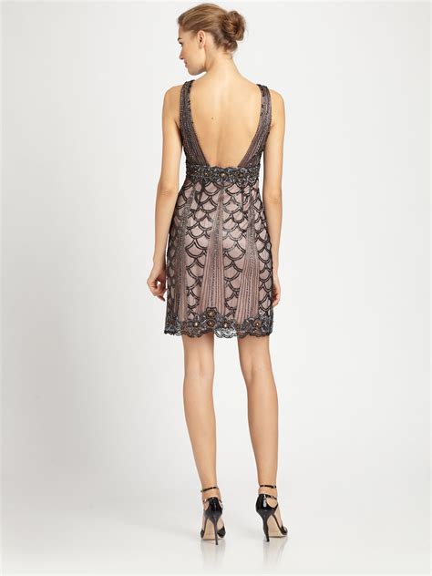 Sue Wong Beaded Dress In Black Lyst