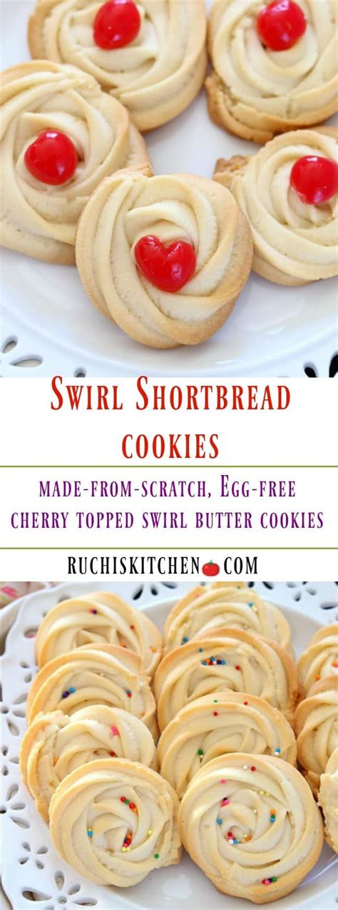 Cherry Topped Cookies Butter Swirl Shortbread Cookies Butter Swirl Cookies