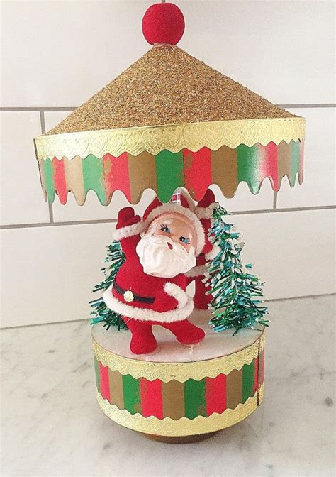 Santa Decorations, Christmas Box, Vintage Santas, Music Box, Carousel ...