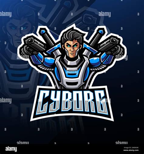 Cyborg Esport Mascot Logo Design Stock Vector Image Art Alamy