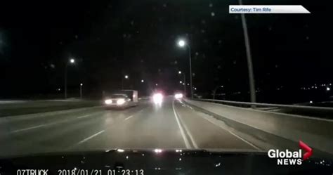 Dashcam Video Shows Police Pursuit Of Stolen Truck Going Wrong Way On