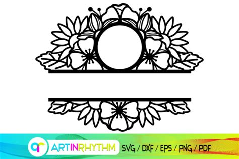 Split Floral Monogram SVG