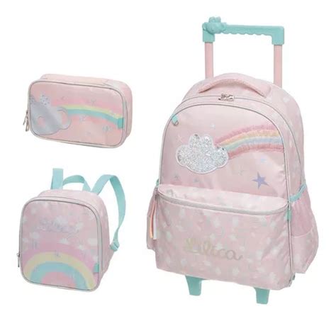 Mochila Infantil Lilica Ripilica Rainbow Lancheira E Estojo