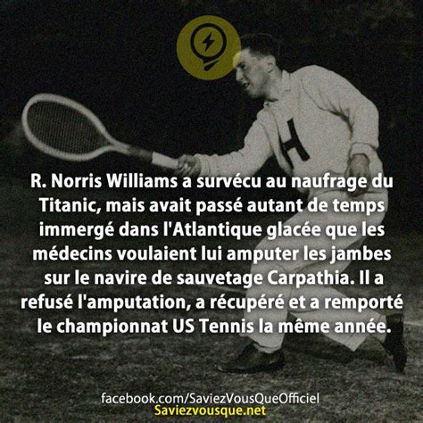 R Norris Williams a survécu au naufrage du Titanic mais avait passé