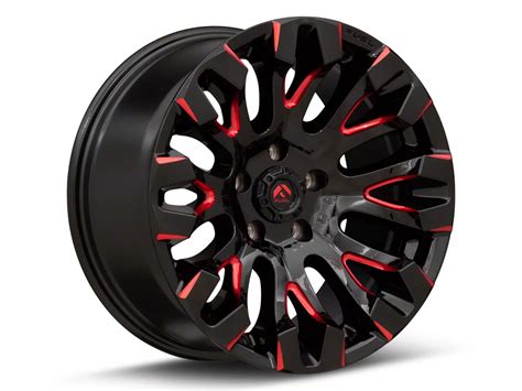 Fuel Wheels RAM 1500 Quake Gloss Black Milled With Red Tint 5 Lug Wheel