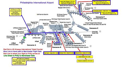 Philadelphia airport map - Map Philadelphia airport (Pennsylvania - USA)