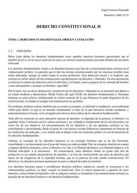 Derecho Constitucional Ii Apuntes Ángel Lorenzo Guisande Derecho Y Ade 21 Derecho