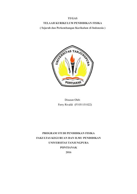 Tugas Telaah Kurikulum Fisika Di Indonesia Tugas Telaah Kurikulum