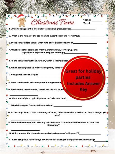 Christmas Trivia Game Christmas Party Games Fun Christmas Printable