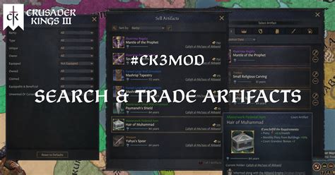 Crusader Kings Iii On Twitter Ck Modsearch Trade Artifacts