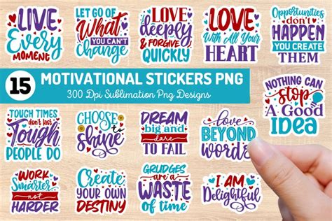 Motivational Sublimation Stickers Bundle