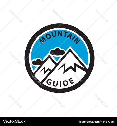 Mountain range emblem Royalty Free Vector Image