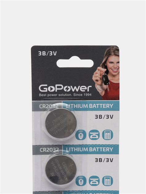 Батарейки GoPower CR2032 литиевые 3V купить по цене 119 ₽ в интернет ...