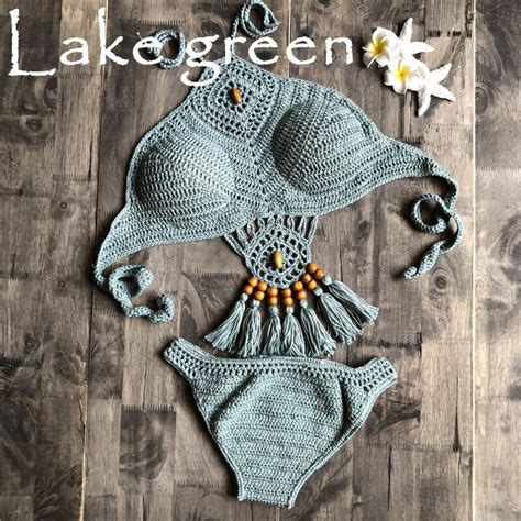 2021 Black Crochet Bikini Swimming Suit For Women Bra And Panty Set Sexy Swimsuit Brazilian Push