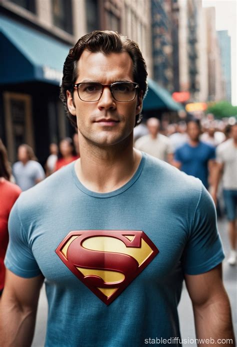 Henry Cavill as Superman in a Bustling City | Stable Diffusion Online