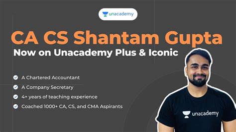 Now Crack It With Ca Cs Shantam Gupta Live On Unacademy Plus And Iconic