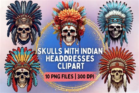 Skull Indian Headdress Clip Art