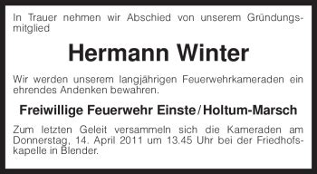 Traueranzeigen Von Hermann Winter Trauer Kreiszeitung De