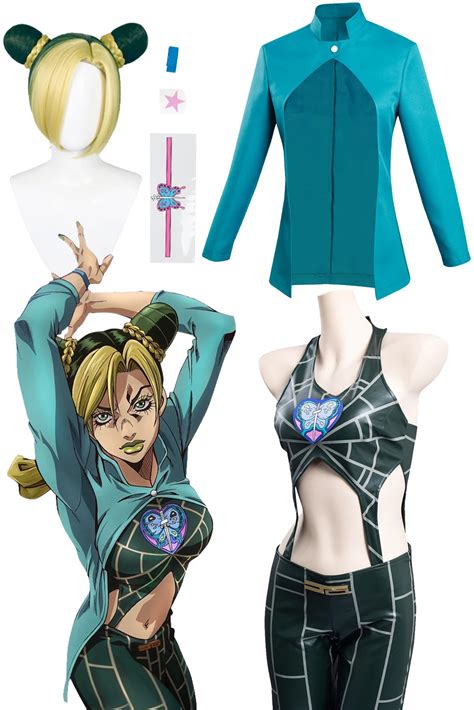 Disfraz De JoJo Bizarre Adventure Para Mujer Chaqueta Con Peluca De