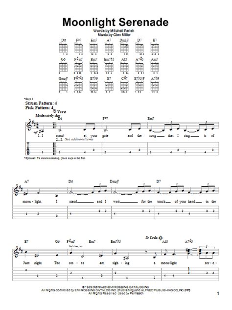 Moonlight Serenade By Frank Sinatra Easy Guitar Tab Guitar Instructor