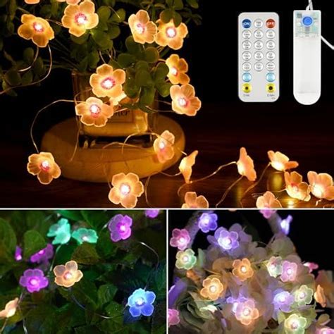 Amazon OMIKA Cherry Blossom Multicolor Flower String Lights 10ft