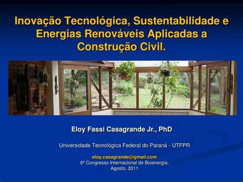 Ppt Inova O Tecnol Gica Sustentabilidade E Energias Renov Veis