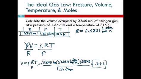 Pressure Volume And Temperature Formula