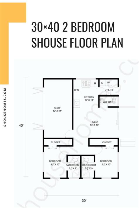 Inspiring 2 Bedroom Shouse Floor Plans 30×40 2 Bedroom Shouse Floor