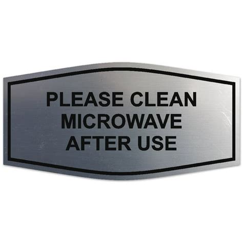 Signs Bylita Fancy Please Clean Microwave After Use Sign Laser Engraved Lettering Durable