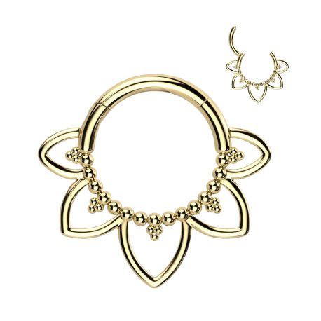 Piercing Anneau Segment Titane Dor Coeurs Perl S Oreille Daith Septum