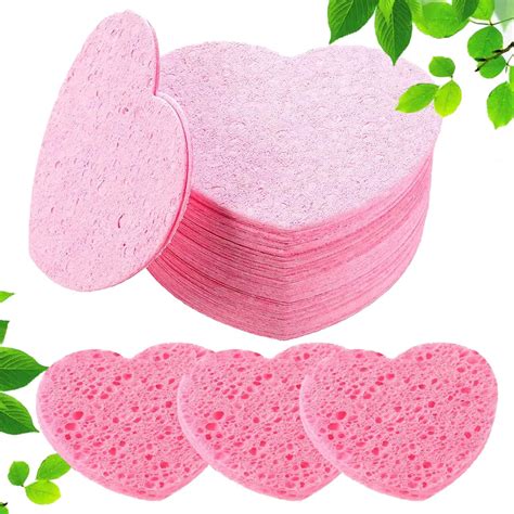 Amazon Pcs Facial Sponges Compressed Facial Sponges Heart