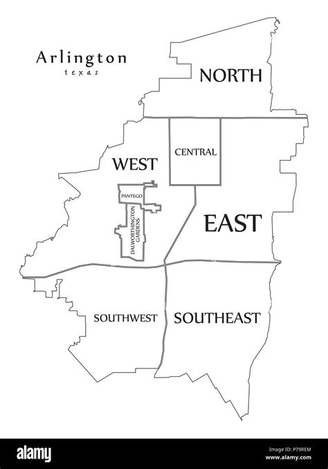 Arlington Texas Map Stock Vector Images Alamy