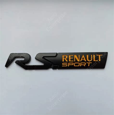 NOIR JAUNE MÉTAL Rs Badge Emblème pour Renault Sport Clio 197 Megane