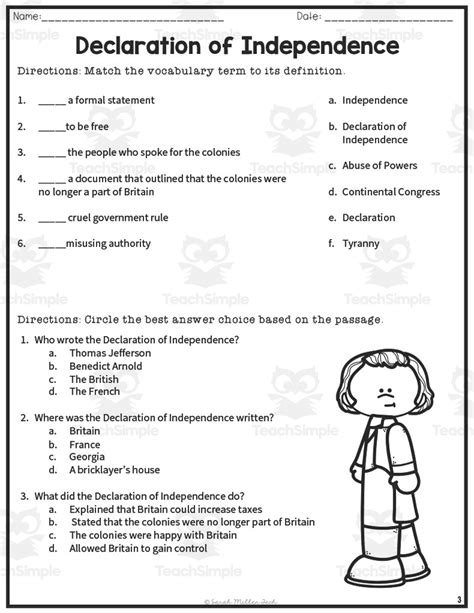 Declaration Of Independence Reading Packet Distance Learning By Teach Simple