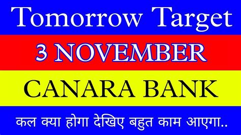 3 NOVEMBER Canara Bank Share Canara Bank Share Latest News Canara