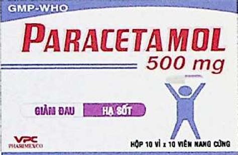 Thuốc Giảm đau Hạ Sốt Paracetamol 500mg Vpc Hộp 10 Vỉ X 10 Viên Nang