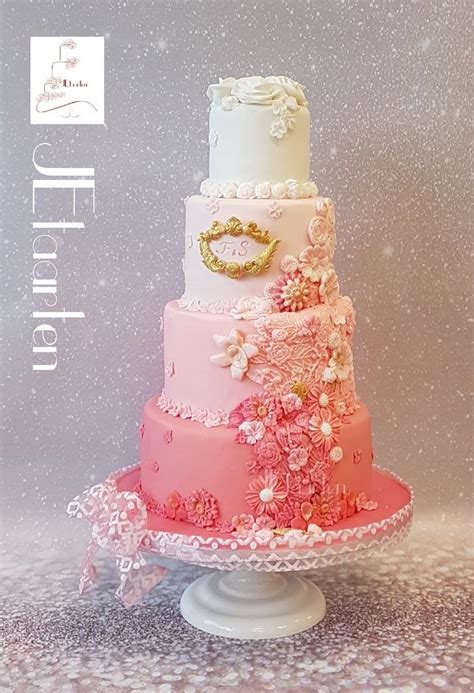 Pink Weddingcake Decorated Cake By Judith Jetaarten Cakesdecor