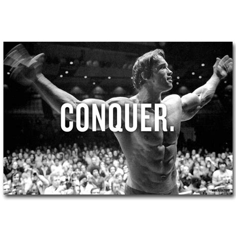 Arnold Schwarzenegger Bodybuilding Motivational Quote Silk Poster