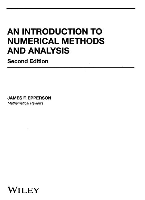 Title Page An Introduction To Numerical Methods And Analysis Nd