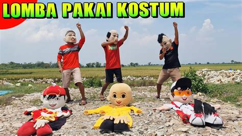 Badut Lucu Badut Boboiboy Lomba Pakai Kostum Warna Warni Youtube