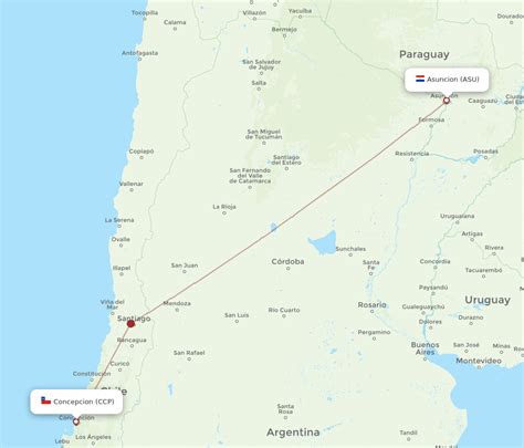 All Flight Routes From Concepcion To Asuncion CCP To ASU Flight Routes