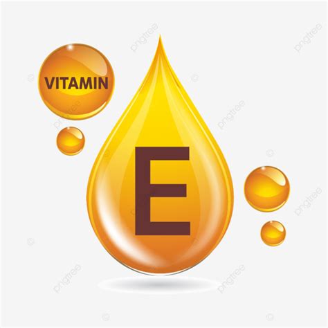 Vitamin E Icon Logo Golden Drop Shield Protection Medical Background