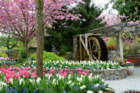 The Butchart Gardens Water Wheel Square Spring Pieces